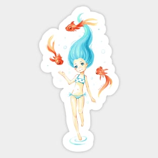 Girl In A Beach Sticker